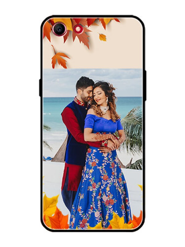Custom Oppo A1 Photo Printing on Glass Case  - Autumn Maple Leaves Design
