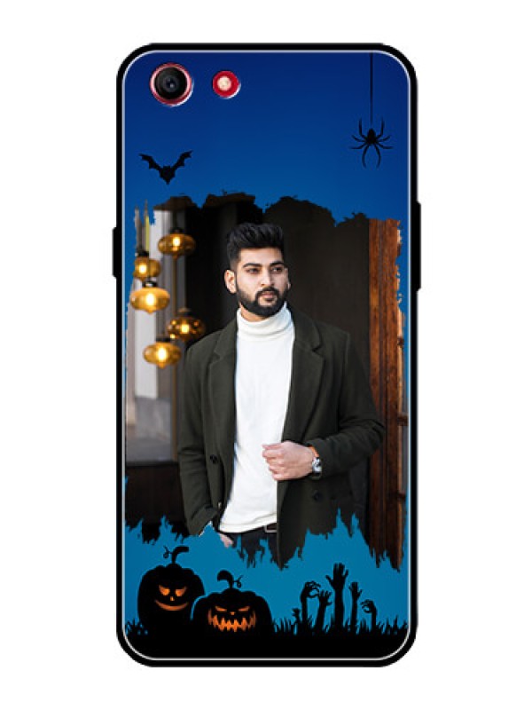 Custom Oppo A1 Photo Printing on Glass Case  - with pro Halloween design 