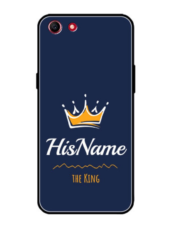 Custom Oppo A1 Glass Phone Case King with Name