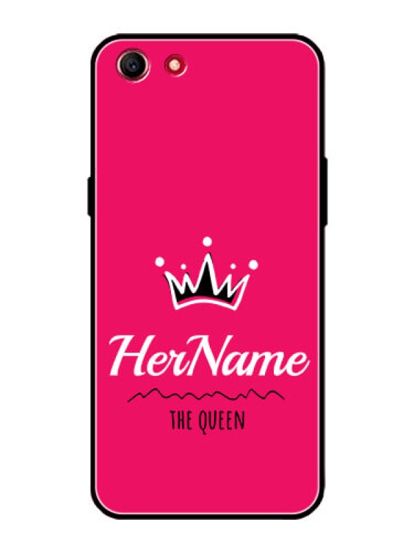 Custom Oppo A1 Glass Phone Case Queen with Name
