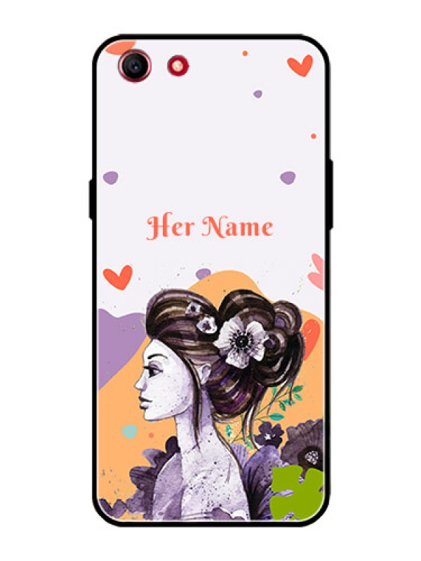 Custom Oppo A1 Personalized Glass Phone Case - Woman And Nature Design