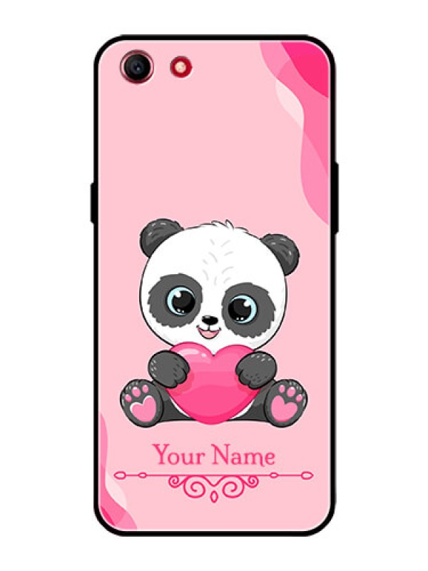 Custom Oppo A1 Custom Glass Mobile Case - Cute Panda Design