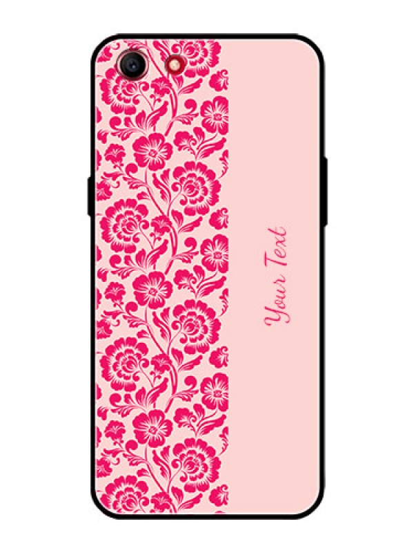 Custom Oppo A1 Custom Glass Phone Case - Attractive Floral Pattern Design