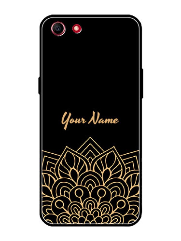 Custom Oppo A1 Custom Glass Phone Case - Golden mandala Design