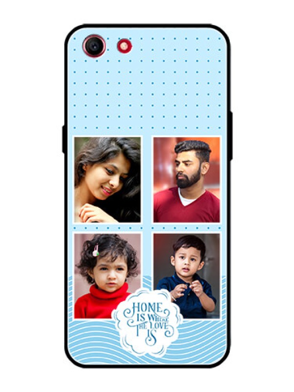 Custom Oppo A1 Custom Glass Phone Case - Cute love quote with 4 pic upload Design