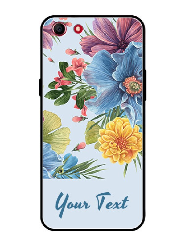Custom Oppo A1 Custom Glass Mobile Case - Stunning Watercolored Flowers Painting Design