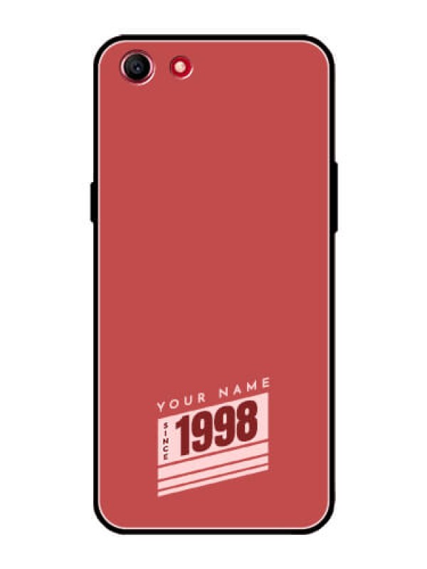 Custom Oppo A1 Custom Glass Phone Case - Red custom year of birth Design