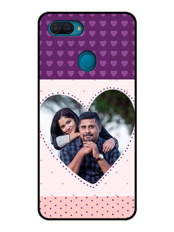 Custom Oppo A12 Custom Glass Phone Case  - Violet Love Dots Design
