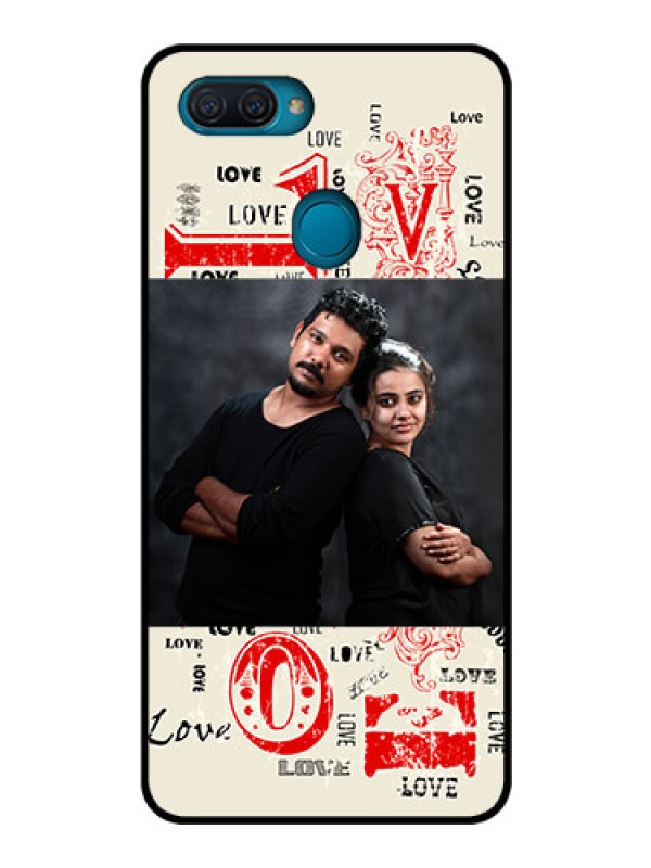 Custom Oppo A12 Photo Printing on Glass Case  - Trendy Love Design Case