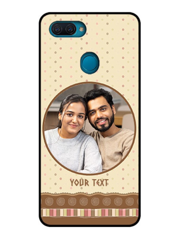 Custom Oppo A12 Custom Glass Mobile Case  - Brown Dotted Mobile Case Design