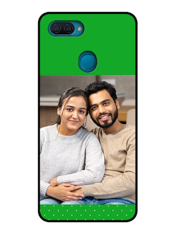 Custom Oppo A12 Personalized Glass Phone Case  - Green Pattern Design