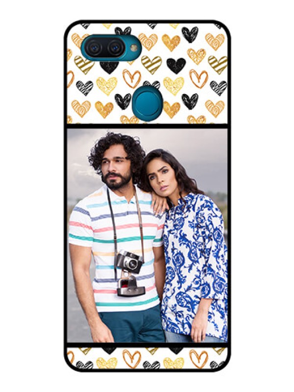 Custom Oppo A12 Photo Printing on Glass Case  - Love Symbol Design