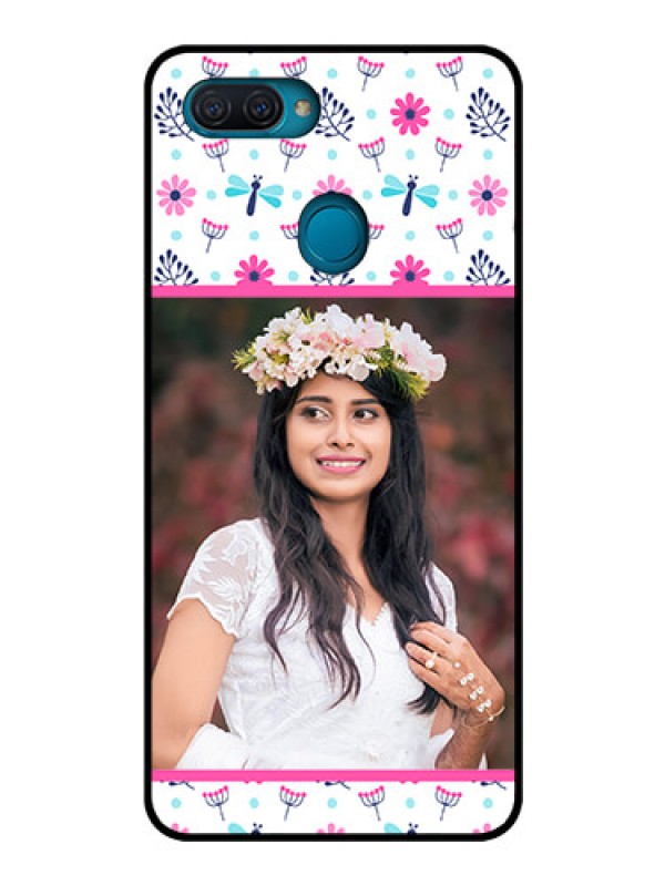 Custom Oppo A12 Photo Printing on Glass Case  - Colorful Flower Design