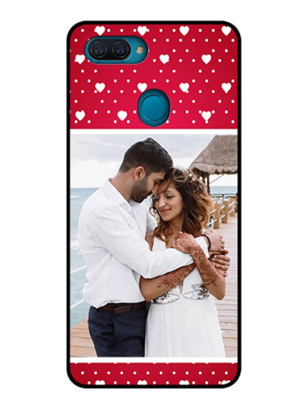 Custom Oppo A12 Photo Printing on Glass Case  - Hearts Mobile Case Design