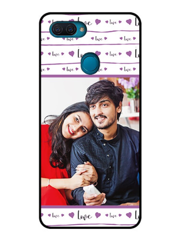 Custom Oppo A12 Custom Glass Mobile Case  - Couples Heart Design