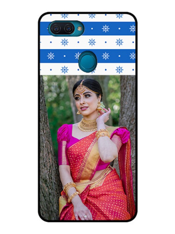 Custom Oppo A12 Photo Printing on Glass Case  - Snow Pattern Design