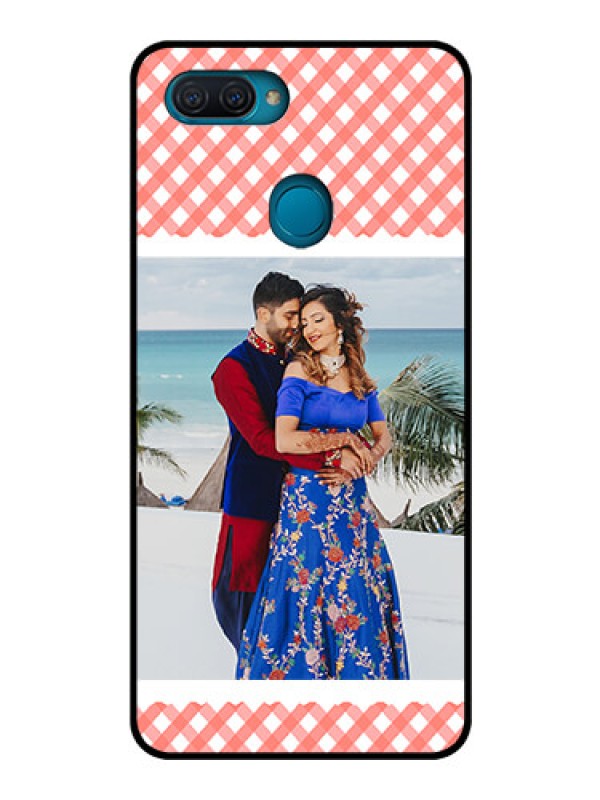 Custom Oppo A12 Personalized Glass Phone Case  - Pink Pattern Design