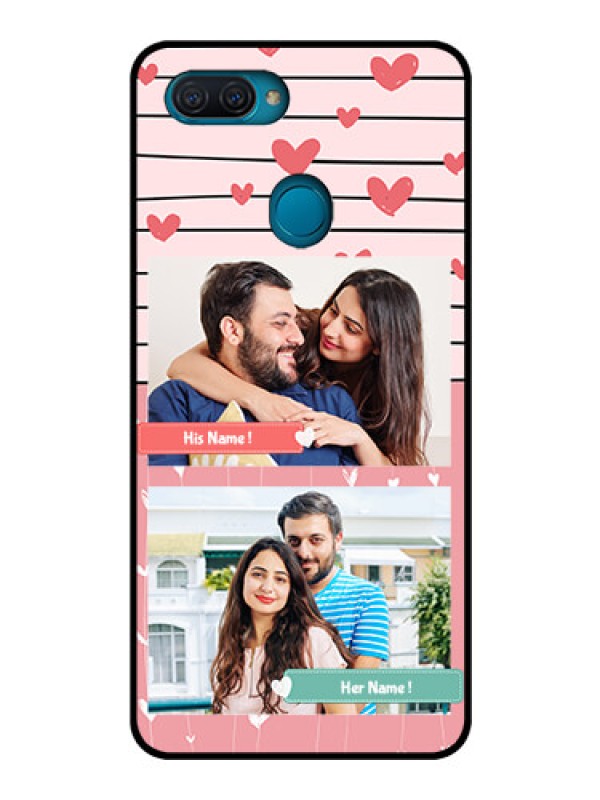 Custom Oppo A12 Custom Glass Mobile Case  - Photo with Heart Design