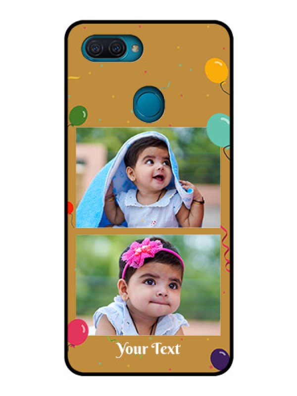 Custom Oppo A12 Personalized Glass Phone Case  - Image Holder with Birthday Celebrations Design