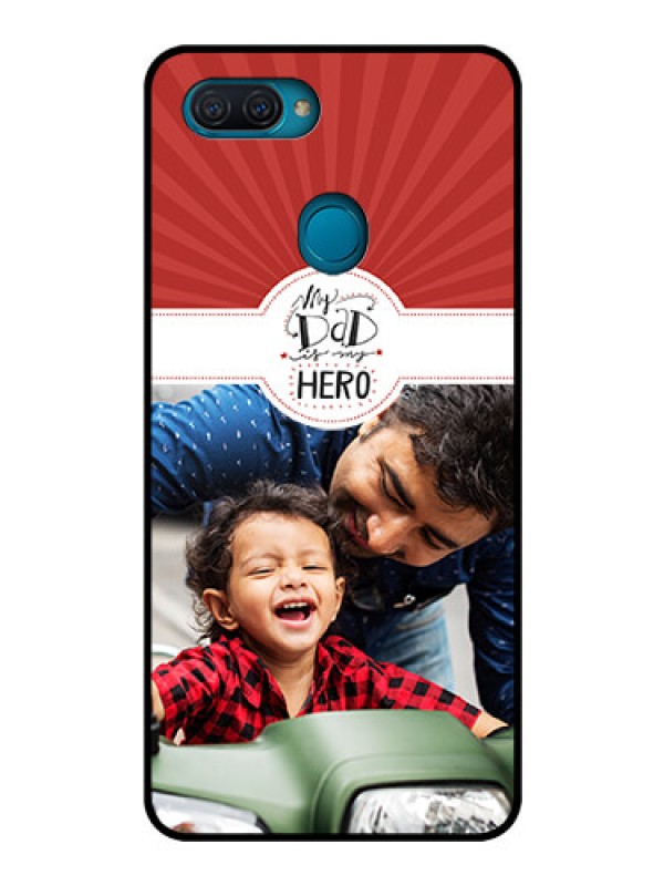 Custom Oppo A12 Photo Printing on Glass Case  - My Dad Hero Design
