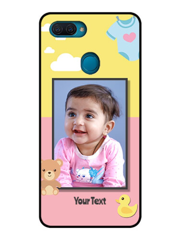 Custom Oppo A12 Photo Printing on Glass Case  - Kids 2 Color Design