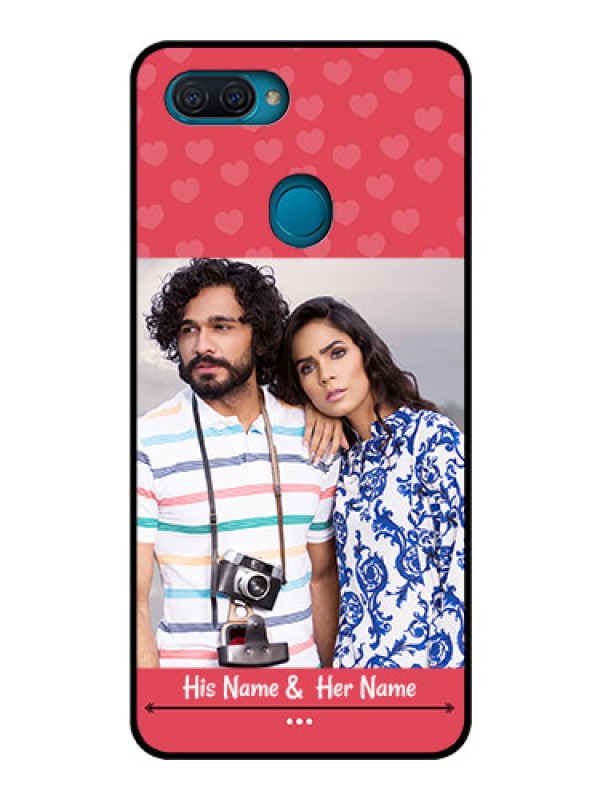 Custom Oppo A12 Photo Printing on Glass Case  - Simple Love Design