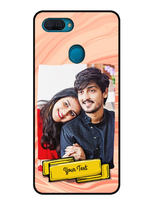 Custom Oppo A12 Personalized Glass Phone Case  - Marble Texture Design