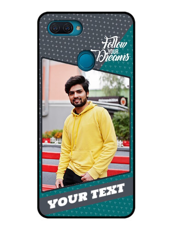 Custom Oppo A12 Personalized Glass Phone Case  - Background Pattern Design with Quote