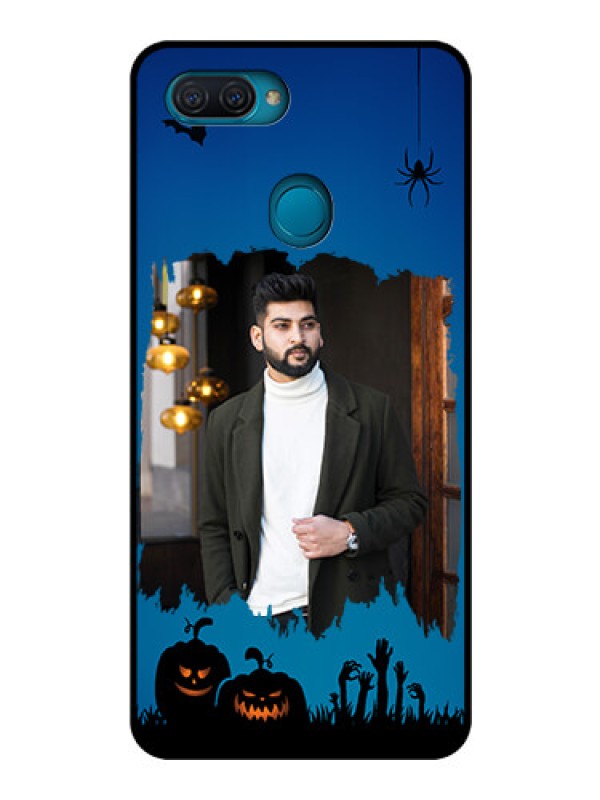 Custom Oppo A12 Photo Printing on Glass Case  - with pro Halloween design 