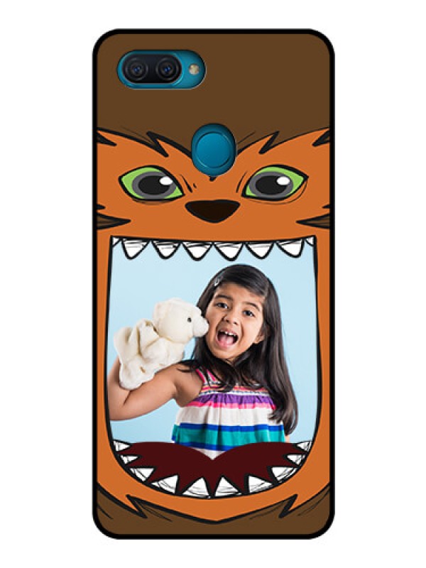 Custom Oppo A12 Photo Printing on Glass Case  - Owl Monster Back Case Design