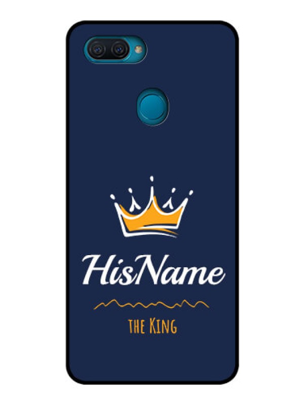 Custom Oppo A12 Glass Phone Case King with Name