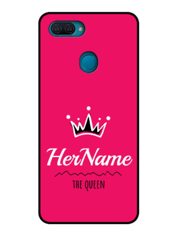 Custom Oppo A12 Glass Phone Case Queen with Name