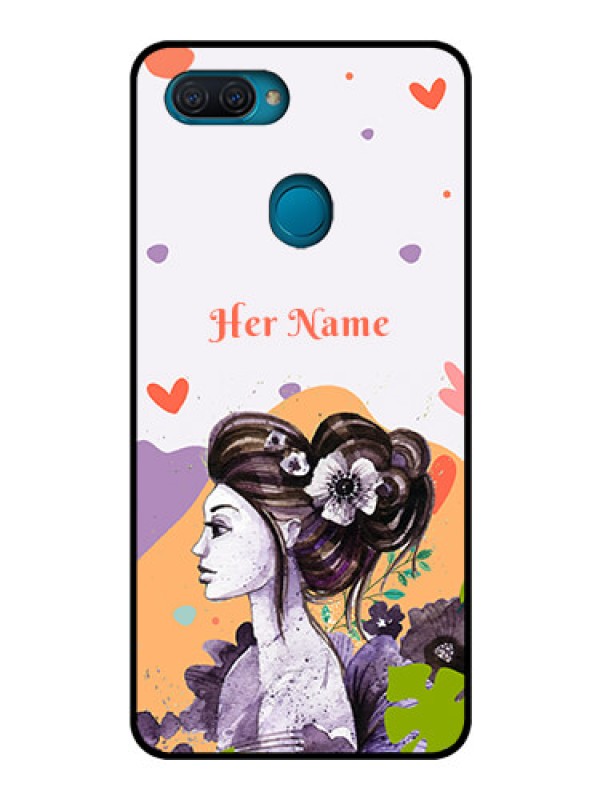 Custom Oppo A12 Personalized Glass Phone Case - Woman And Nature Design