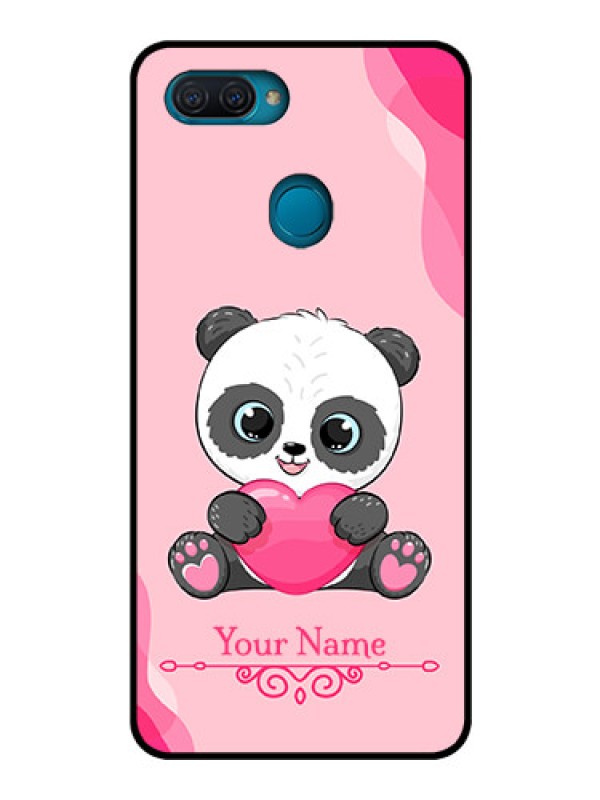 Custom Oppo A12 Custom Glass Mobile Case - Cute Panda Design