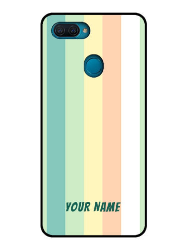 Custom Oppo A12 Photo Printing on Glass Case - Multi-colour Stripes Design