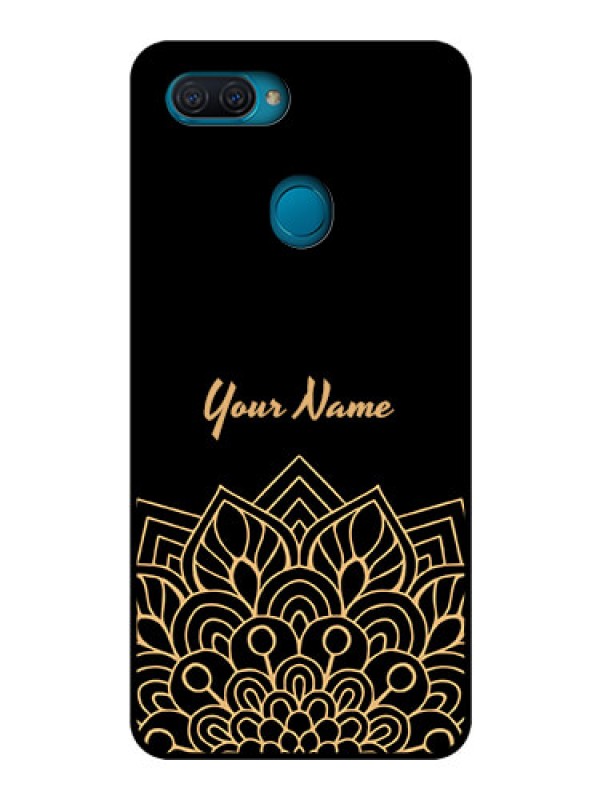 Custom Oppo A12 Custom Glass Phone Case - Golden mandala Design