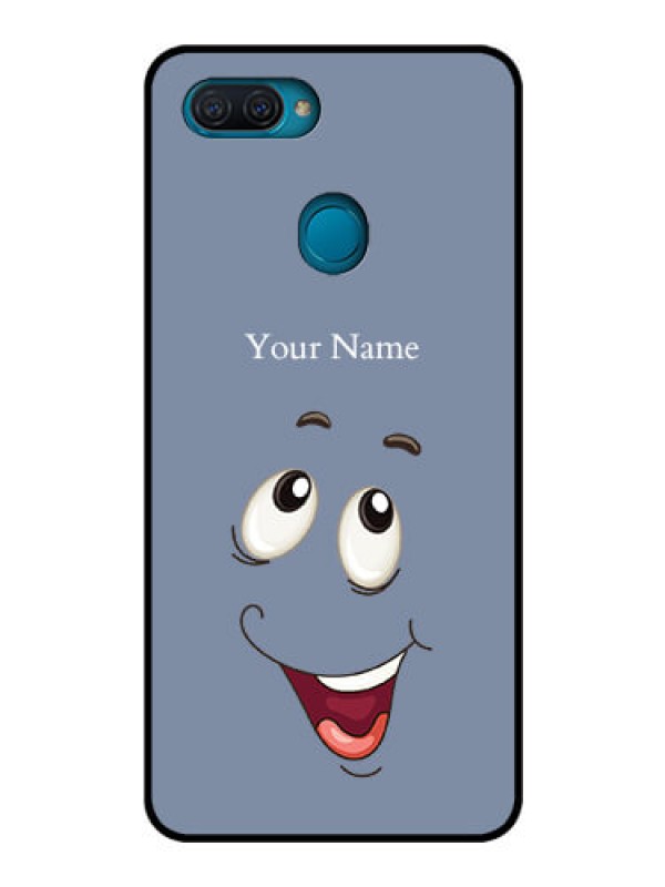 Custom Oppo A12 Photo Printing on Glass Case - Laughing Cartoon Face Design