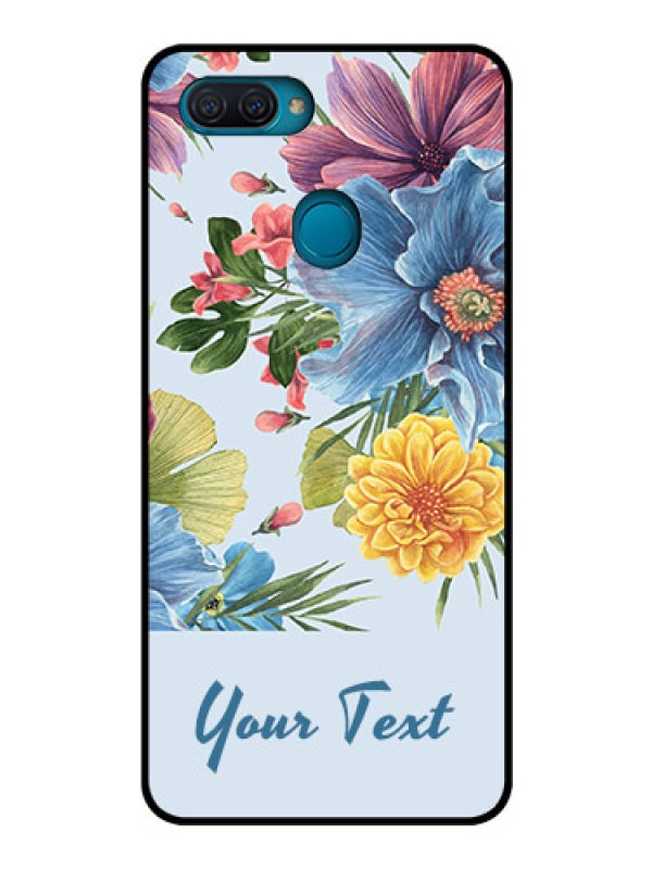 Custom Oppo A12 Custom Glass Mobile Case - Stunning Watercolored Flowers Painting Design