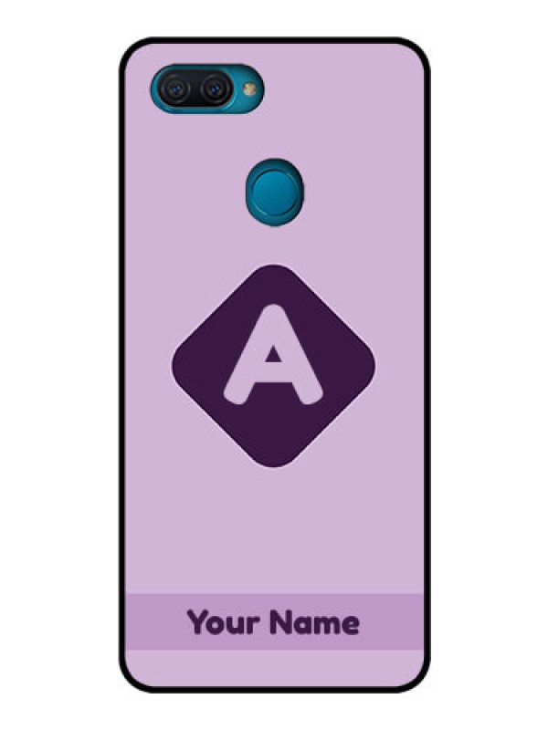 Custom Oppo A12 Custom Glass Mobile Case - Custom Letter in curved badge Design