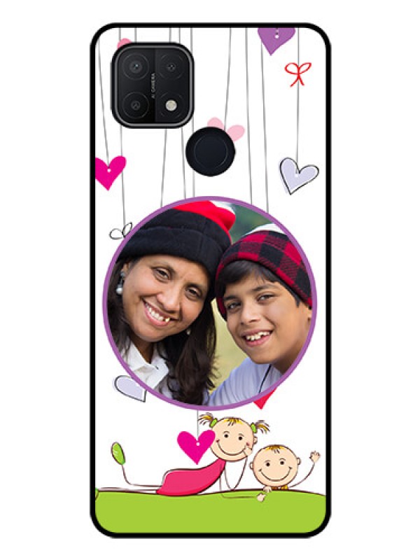 Custom Oppo A15 Photo Printing on Glass Case - Cute Kids Phone Case Design