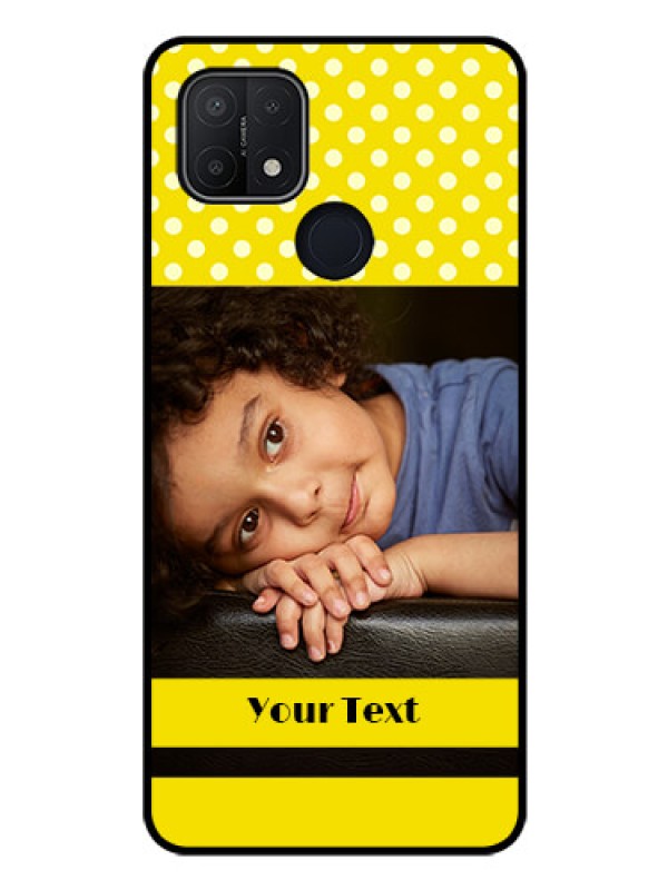 Custom Oppo A15 Custom Glass Phone Case - Bright Yellow Case Design