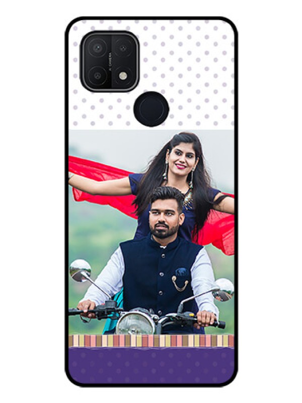 Custom Oppo A15 Photo Printing on Glass Case - Cute Family Design