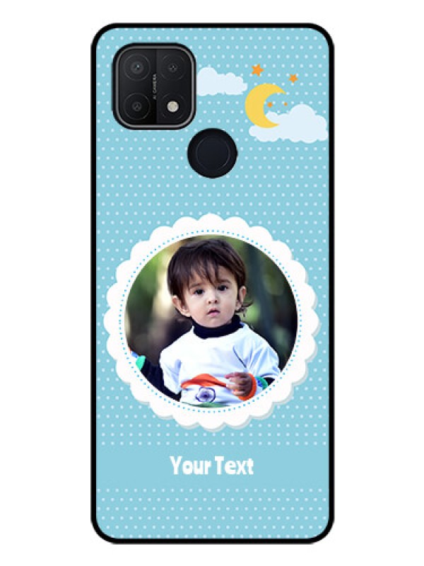 Custom Oppo A15 Personalised Glass Phone Case - Violet Pattern Design