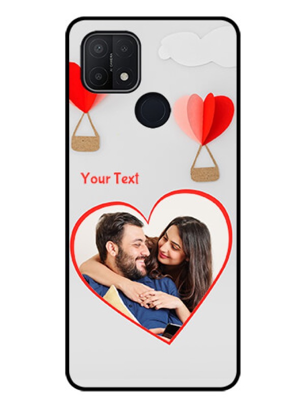 Custom Oppo A15 Custom Glass Mobile Case - Parachute Love Design