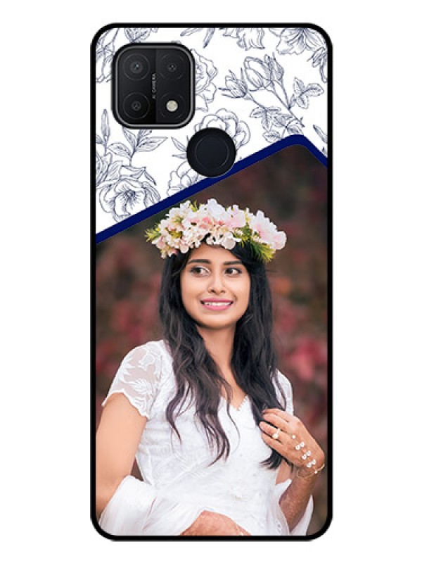 Custom Oppo A15 Personalized Glass Phone Case - Premium Floral Design