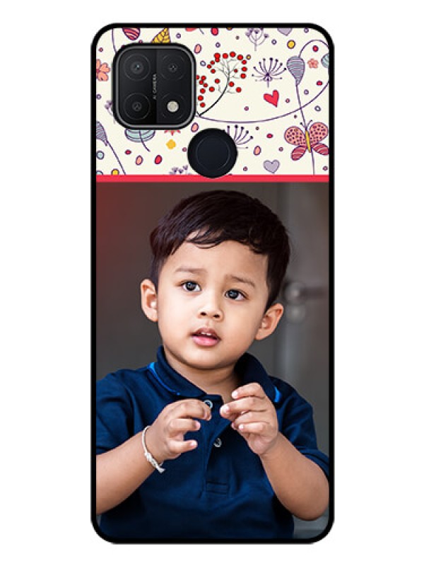 Custom Oppo A15 Custom Glass Mobile Case - Premium Floral Design