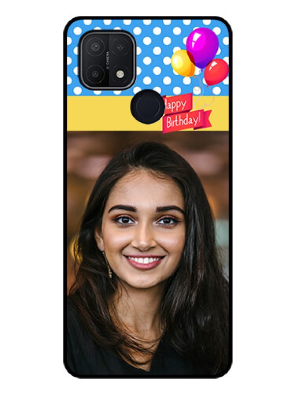 Custom Oppo A15 Custom Glass Mobile Case - Happy Birthday Design