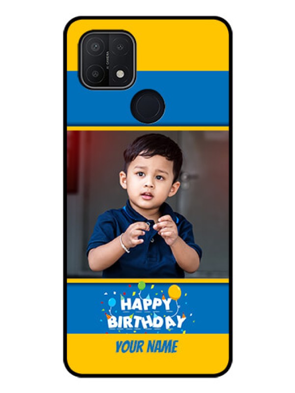 Custom Oppo A15 Custom Glass Mobile Case - Birthday Wishes Design