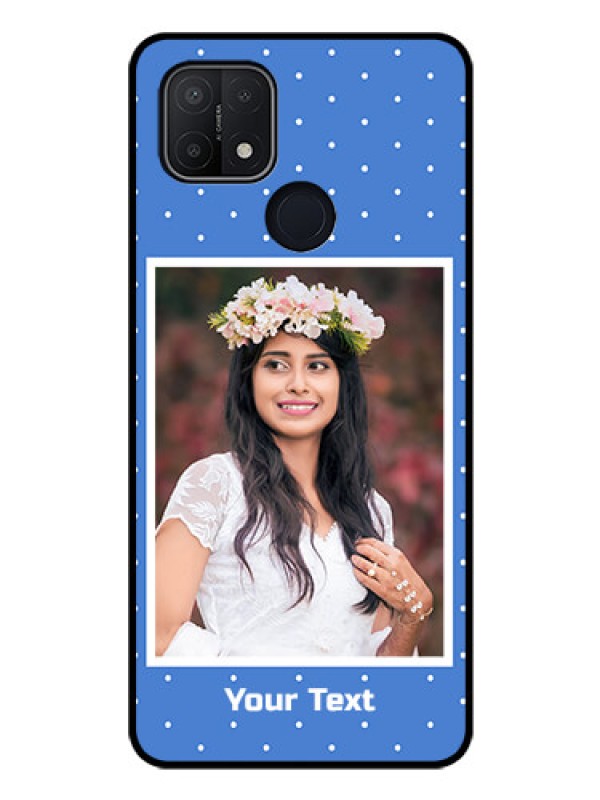 Custom Oppo A15 Photo Printing on Glass Case - Polka dots design