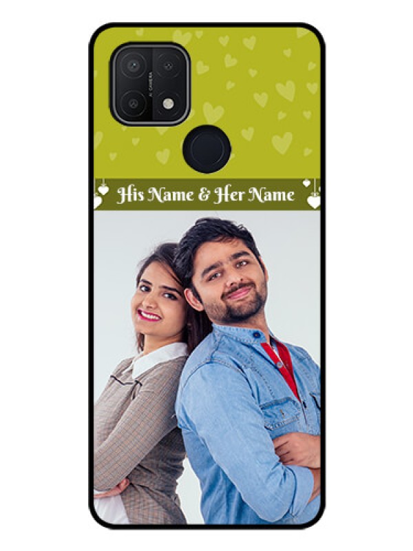 Custom Oppo A15 Custom Glass Phone Case - You & Me Heart Design